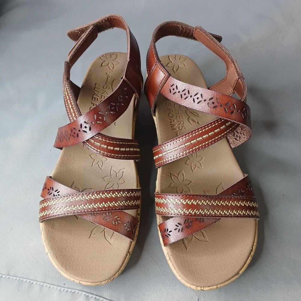 Skechers Cali Delicate Glow Sandal Womans Size 6 Womens Brown Luxe Foam - Picture 9 of 16